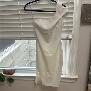 Likely Elegant White One-Shoulder Dress